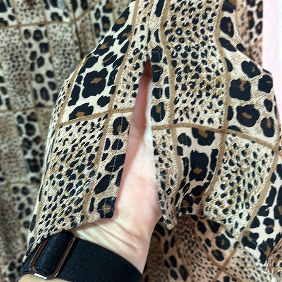 Nexx woman 2x animal print 💯 silk vintage blouse euc cheetah leopard mix - Picture 6 of 8